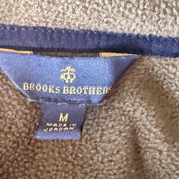 Brooks Brothers Men's Green and Blue Color Block Quarter Zip Fleece - M - Picture 8 of 9